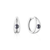 Cercei rotunzi argint cu perle naturale negre DiAmanti SK22375EL_B-G